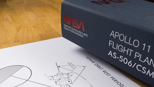 Flight plan reproductions to put a touch of Apollo 11 on your coffee table