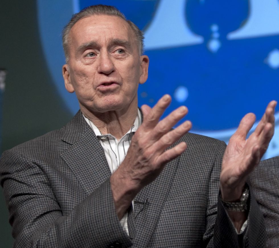 Cunningham speaks during the 40th anniversary of the<em> Apollo 11</em> mission in 2009.